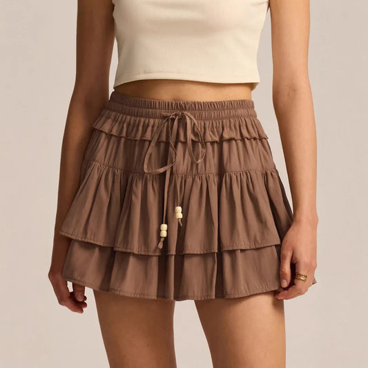 New High-waisted Liner Shorts With A Drawstring Skirt-trousers Design - Gizmo Galaxy