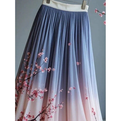 Women's Chinese-style Printed Skirt - Gizmo Galaxy