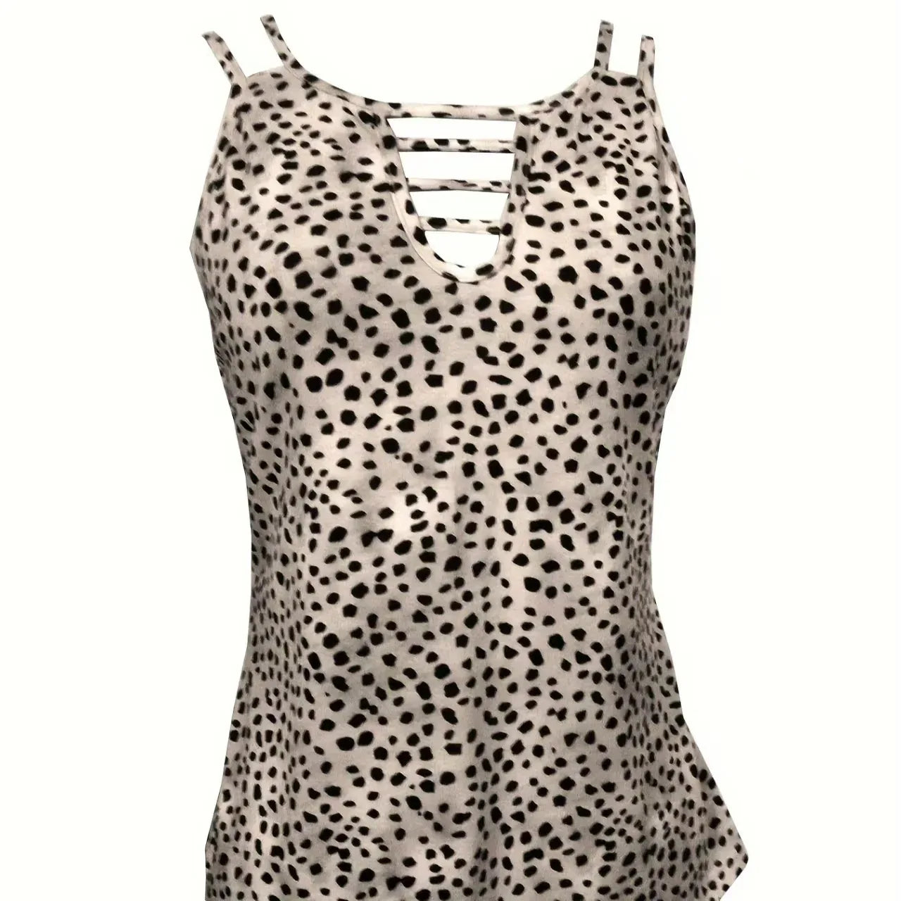 Ladies' Fashionable Casual Solid Color Printed Polka Dot Vest Top - Gizmo Galaxy