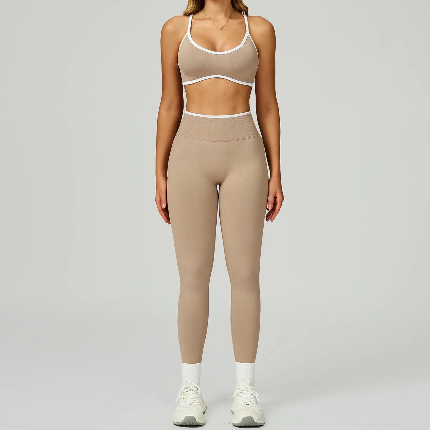 Seamless Yoga Set High-waisted Fitness Workout Outfit - Gizmo Galaxy