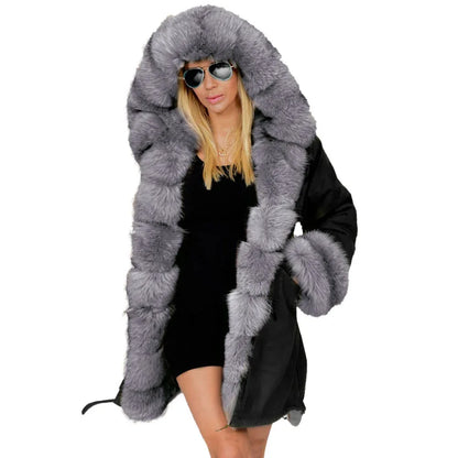 Cotton-padded Jacket Fur Collar Coat Hooded - Gizmo Galaxy