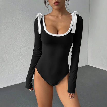 Sexy Slim-fit Square Neckline And Flared Sleeves Sexy Long-sleeved Jumpsuit - Gizmo Galaxy