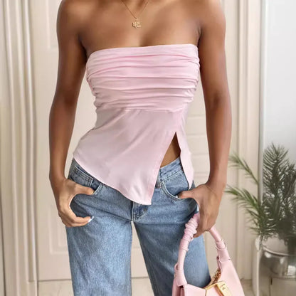 Tube Top Outer Wear Summer Sleeveless Vest Female Irregular Tank-top - Gizmo Galaxy