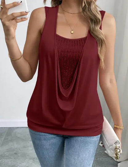 Sequin Decor Ruched Tank Top - Gizmo Galaxy