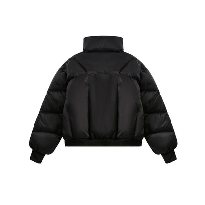 Winter New White Duck Down American Black Stand-up Collar Bread Coat - Gizmo Galaxy