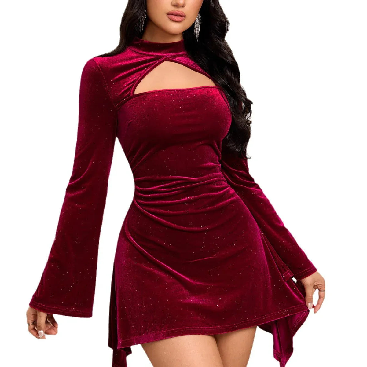 Women's Fashionable And Elegant Long-sleeve Dress - Gizmo Galaxy