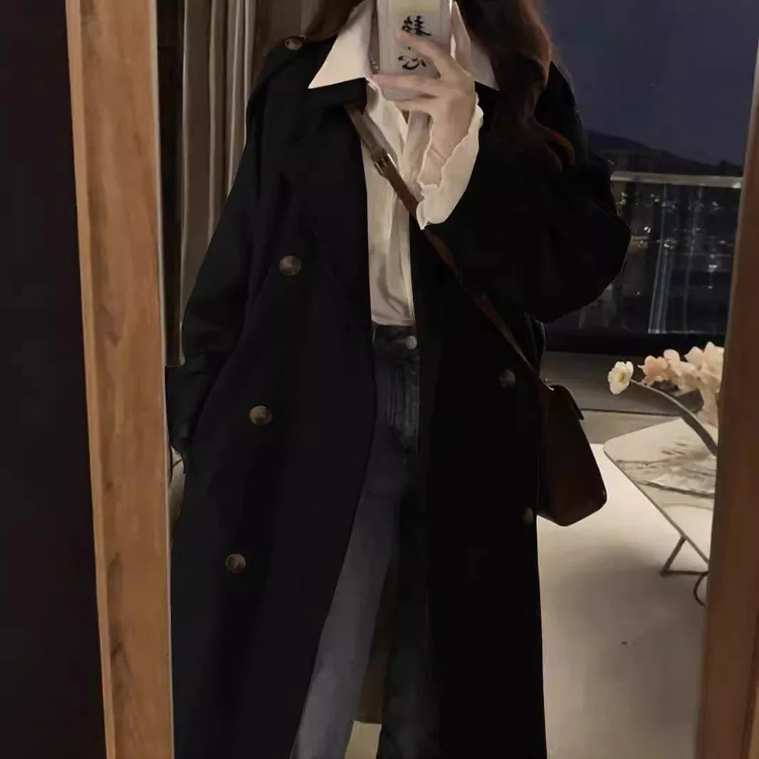 New Spring And Autumn British Style Mid-length Early Autumn Trench Coat For Women - Gizmo Galaxy