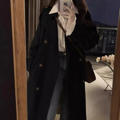 New Spring And Autumn British Style Mid-length Early Autumn Trench Coat For Women - Gizmo Galaxy
