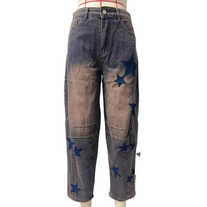 Casual Loose Mid Waist Cylindrical Women's Jeans - Gizmo Galaxy