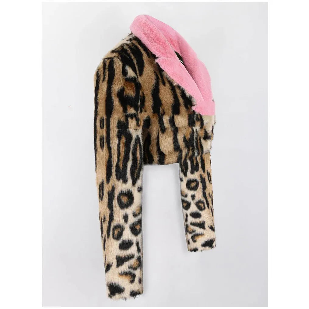 Leopard Print Faux Fur Coat Women's Autumn And Winter - Gizmo Galaxy