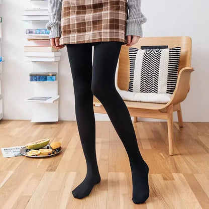 Plus-size Black Sheer Fleece-lined Leggings - Gizmo Galaxy