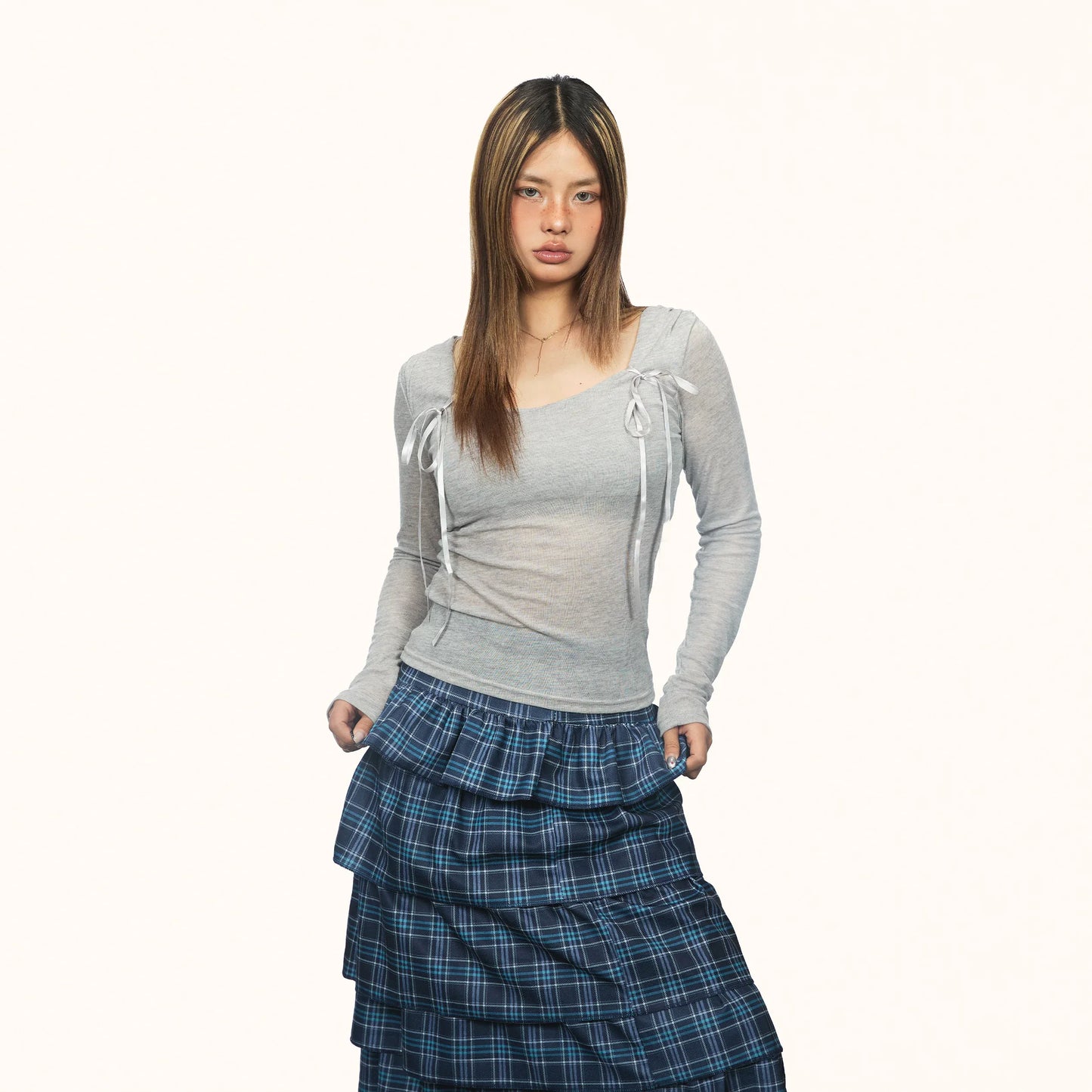 American Retro Diagonal Collar Long Sleeve - Gizmo Galaxy