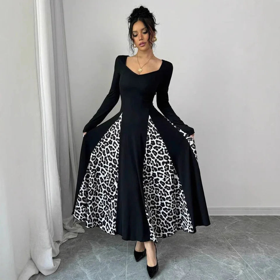 Womens Slimming Split Formal Dress With Long Sleeves - Gizmo Galaxy