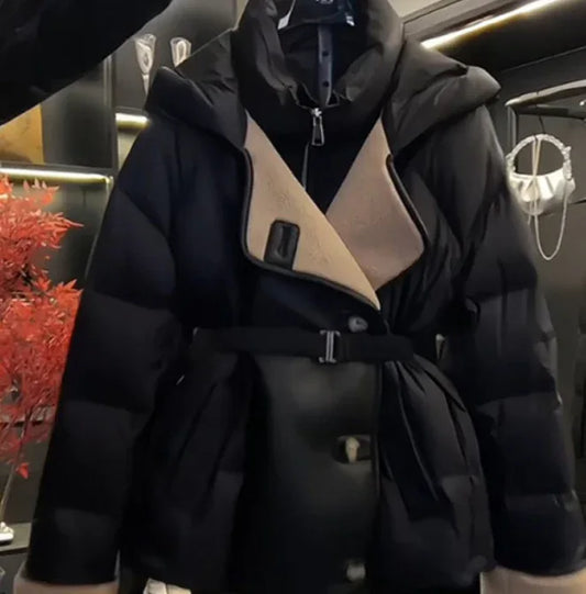 Women's Fashion Black Pure Cotton Coat - Gizmo Galaxy