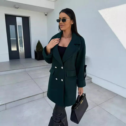 Fashion Commuter H-shaped Suit Collar Woolen Coat - Gizmo Galaxy