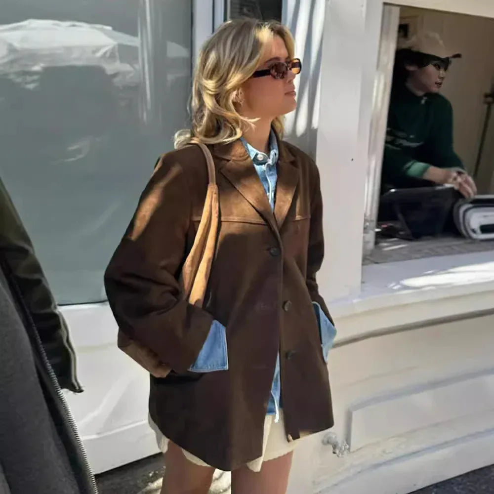 Women's Fall Winter Coat Fashion Polo Collar Double-breasted Extended Trench Coat - Gizmo Galaxy