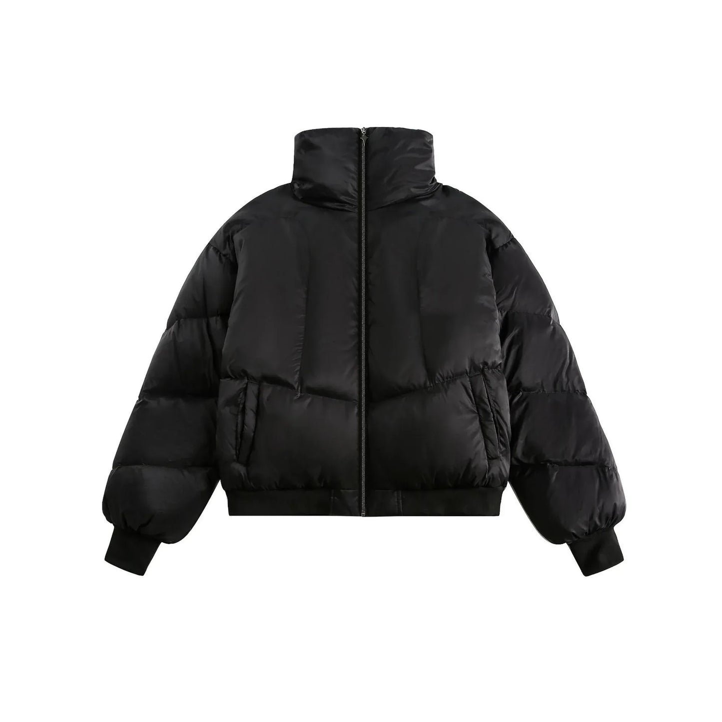 Winter New White Duck Down American Black Stand-up Collar Bread Coat - Gizmo Galaxy