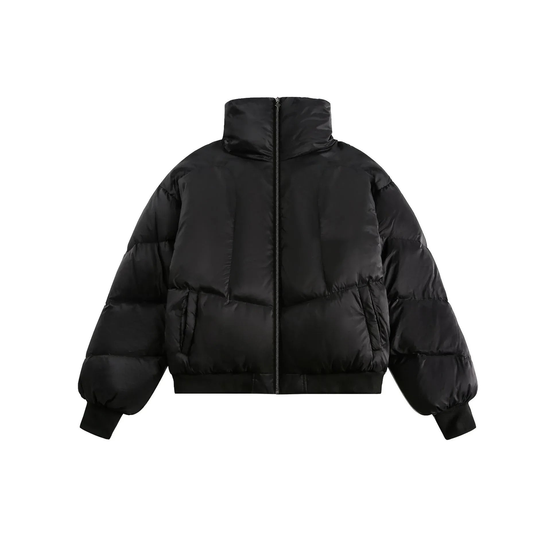 Winter New White Duck Down American Black Stand-up Collar Bread Coat - Gizmo Galaxy