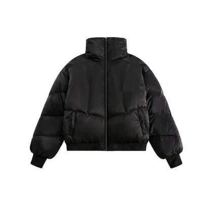 Winter New White Duck Down American Black Stand-up Collar Bread Coat - Gizmo Galaxy
