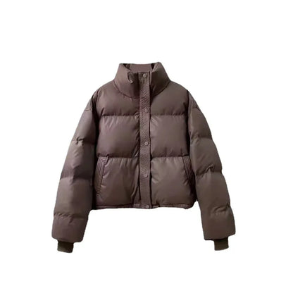 Wash-free PU Leather Cotton-padded Women's Short Thickened Small Cotton Coat Jacket - Gizmo Galaxy