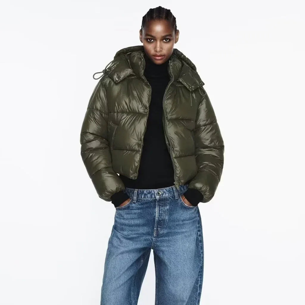 Women's European And American Hooded Short Down Coat - Gizmo Galaxy