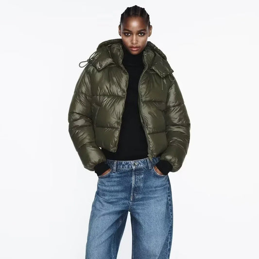 Women's European And American Hooded Short Down Coat - Gizmo Galaxy