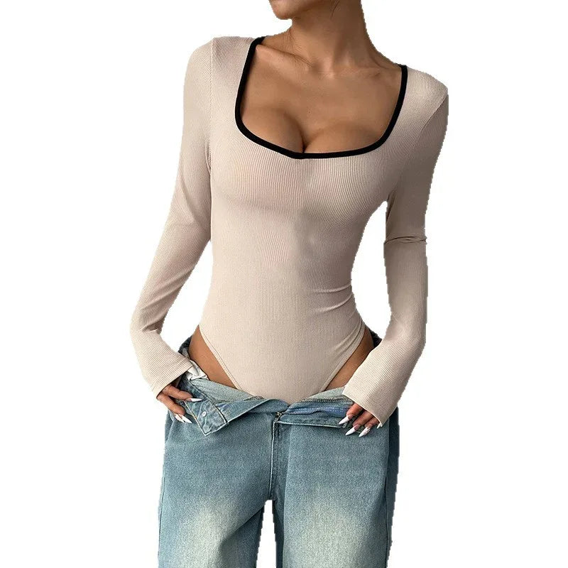 Slim Fit Patchwork Fashion Sexy Siamese Clothes For Women - Gizmo Galaxy
