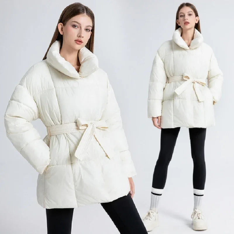 Plus Size Women's Mid-length Down Cotton-padded Jacket Thickened - Gizmo Galaxy