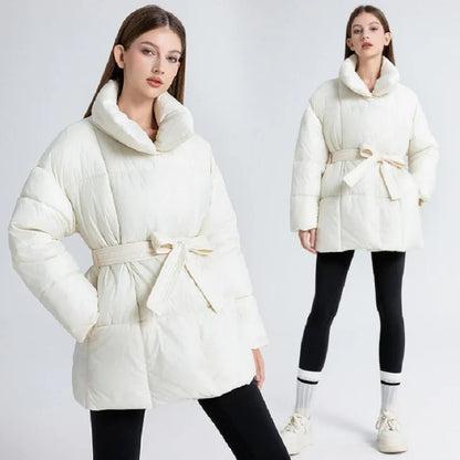 Plus Size Women's Mid-length Down Cotton-padded Jacket Thickened - Gizmo Galaxy