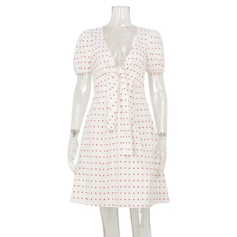 Summer New Arrival Sexy Low-Cut Dress With Bow Decoration - Gizmo Galaxy