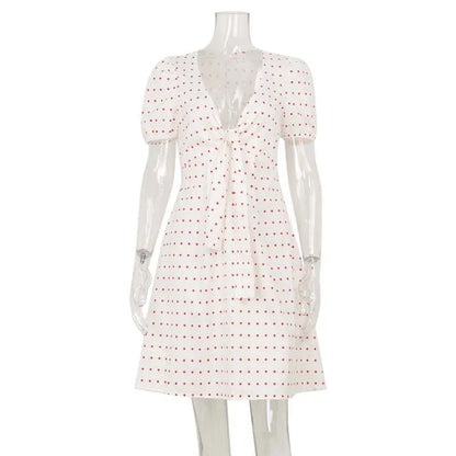 Summer New Arrival Sexy Low-Cut Dress With Bow Decoration - Gizmo Galaxy