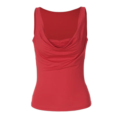 U-collar Pleated Slim Fit Wild Vest - Gizmo Galaxy