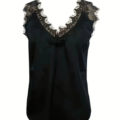 Ladies' Sexy Lace V-neck Sleeveless Backless Vest - Gizmo Galaxy