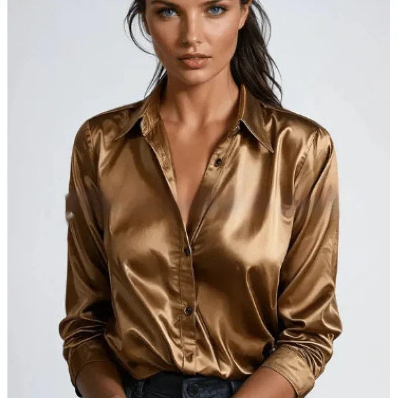 Solid-color Casual Loose-fit Women's Shirt - Gizmo Galaxy