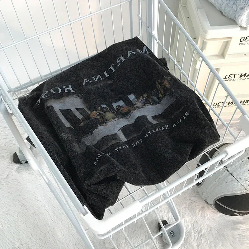 Washed Retro Cotton Short-sleeved T-shirt Loose All-matching Top - Gizmo Galaxy