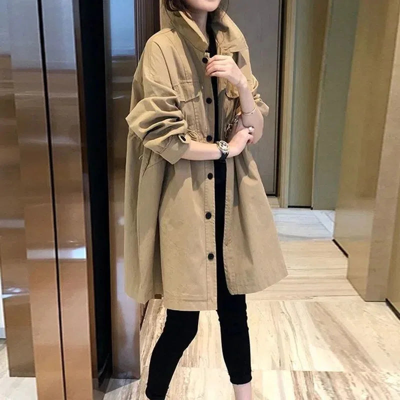 Fashion Korean Style Loose Leisure Anti-aging Mid-length Coat - Gizmo Galaxy