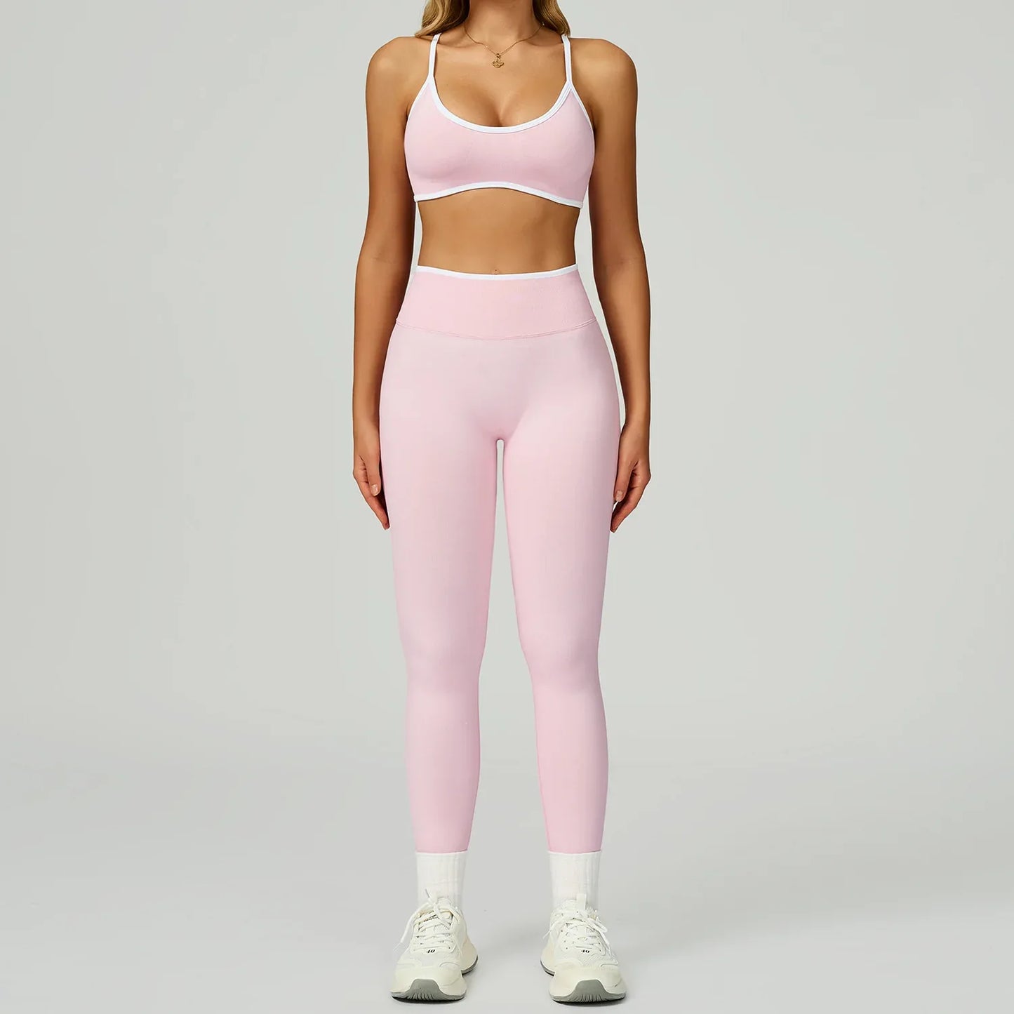 Seamless Yoga Set High-waisted Fitness Workout Outfit - Gizmo Galaxy