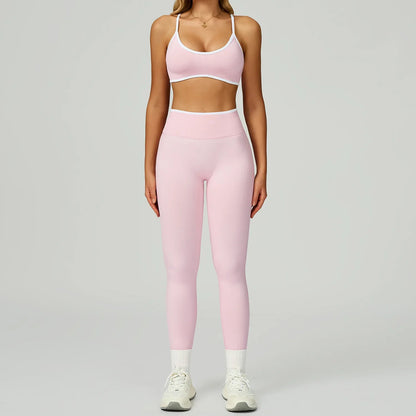 Seamless Yoga Set High-waisted Fitness Workout Outfit - Gizmo Galaxy