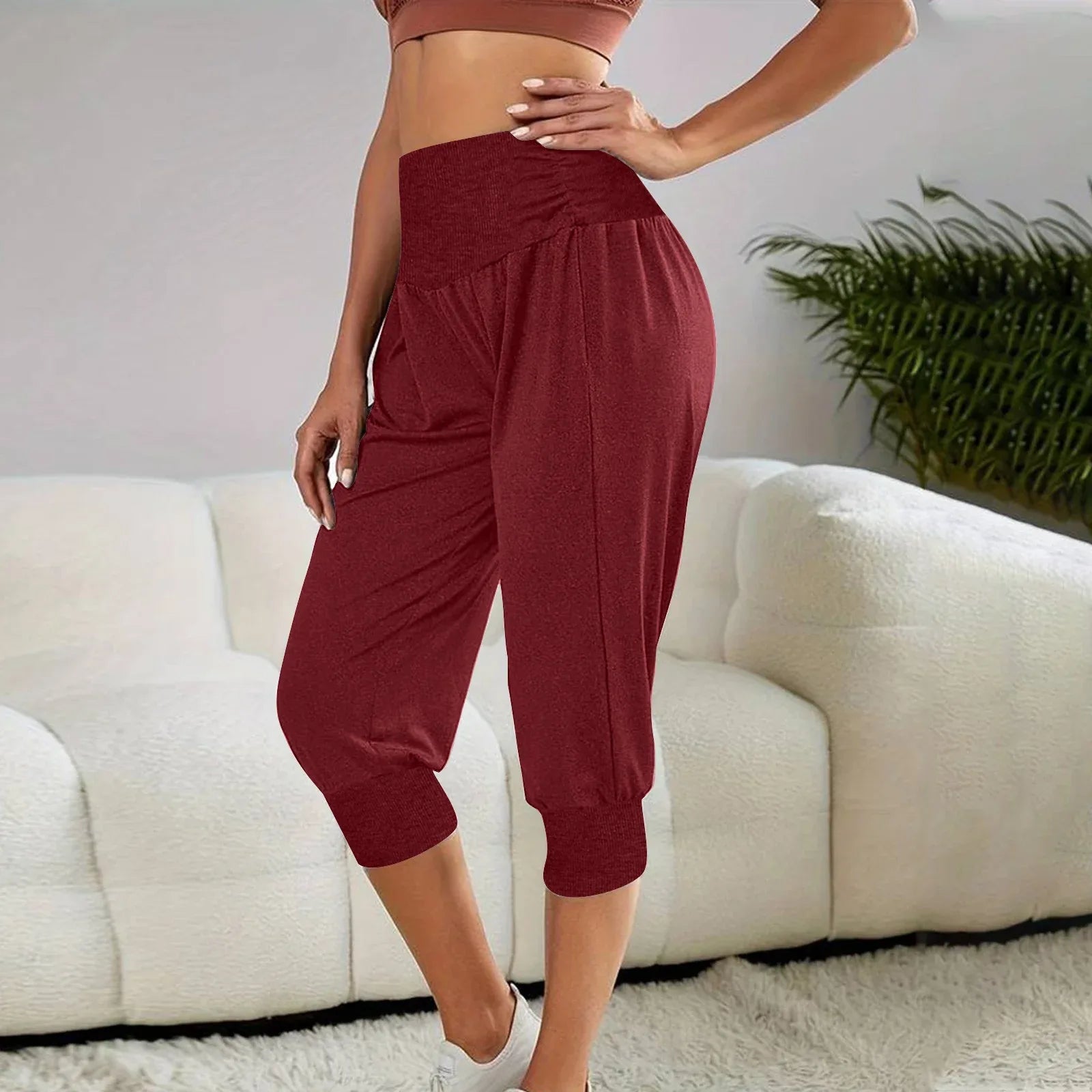 Women's Home Casual Pants High Waist Temperament Ankle-tied Harem Pants - Gizmo Galaxy