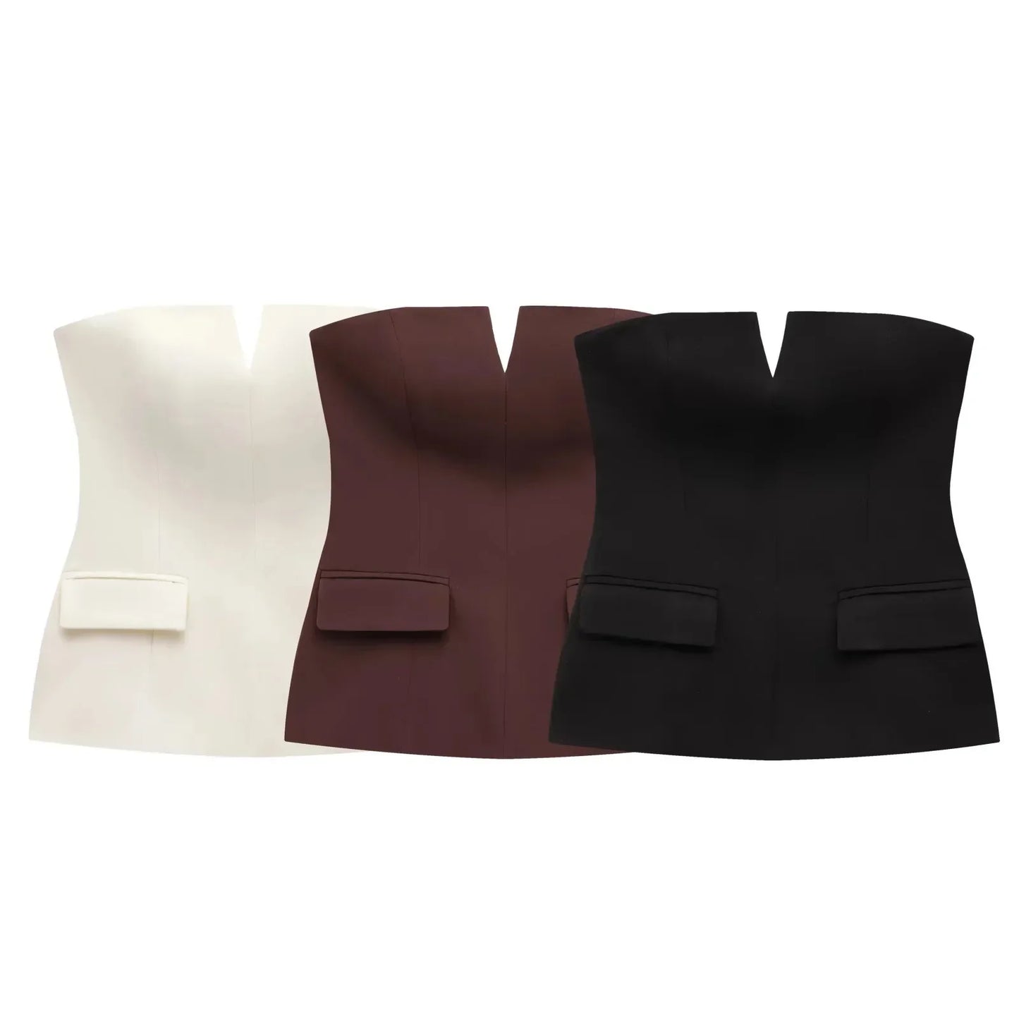 Solid Color Strapless Short Tube Top - Gizmo Galaxy