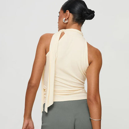 Women's Turtleneck Bundle Ribbon T-shirt Top - Gizmo Galaxy