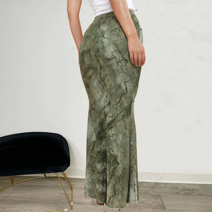 Body-hugging Printed Low-waist European And American Fishtail Skirt For Women - Gizmo Galaxy
