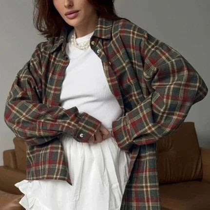 Retro Style Versatile Casual Long Sleeve Shirt For Women - Gizmo Galaxy