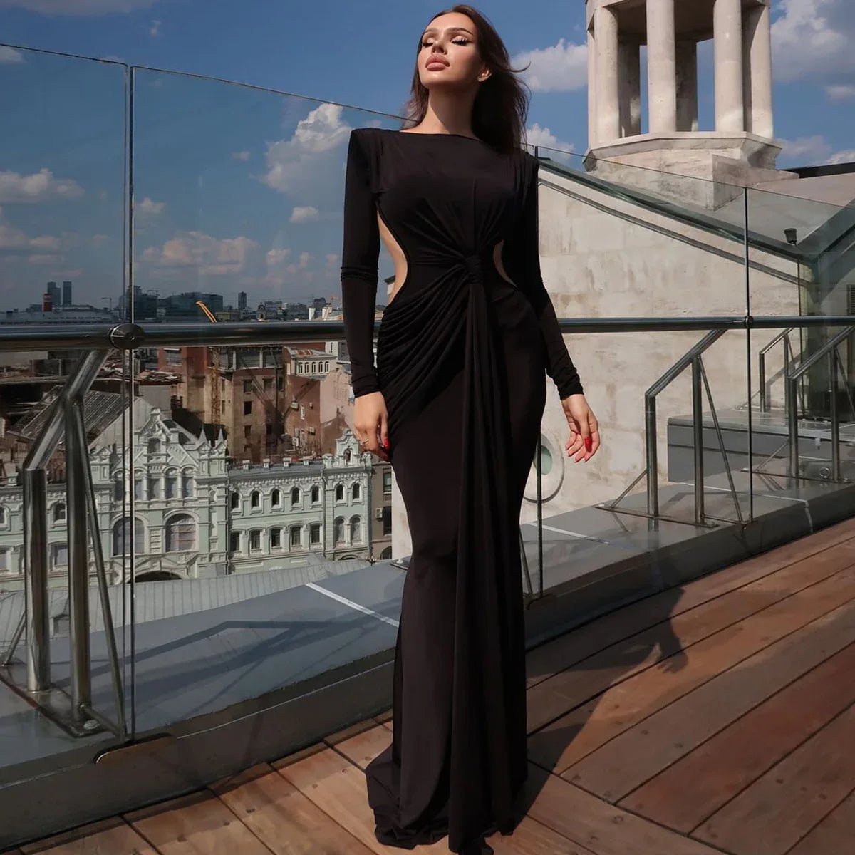 Women's Long Sleeve Slimming Dress - Gizmo Galaxy