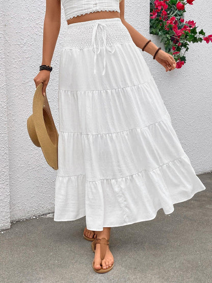 Autumn Stretch High-waisted Bohemian Casual Long Skirt - Gizmo Galaxy