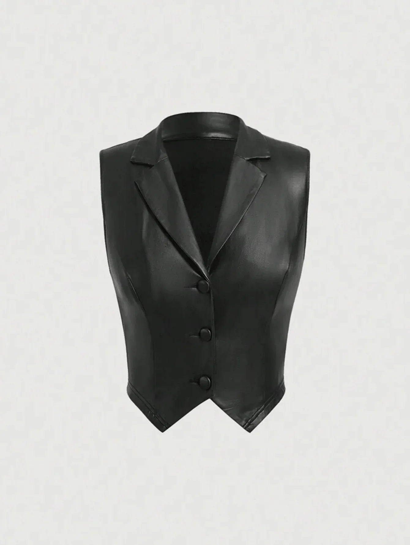 Leather Suit Collar Short Shipment Button Vest - Gizmo Galaxy