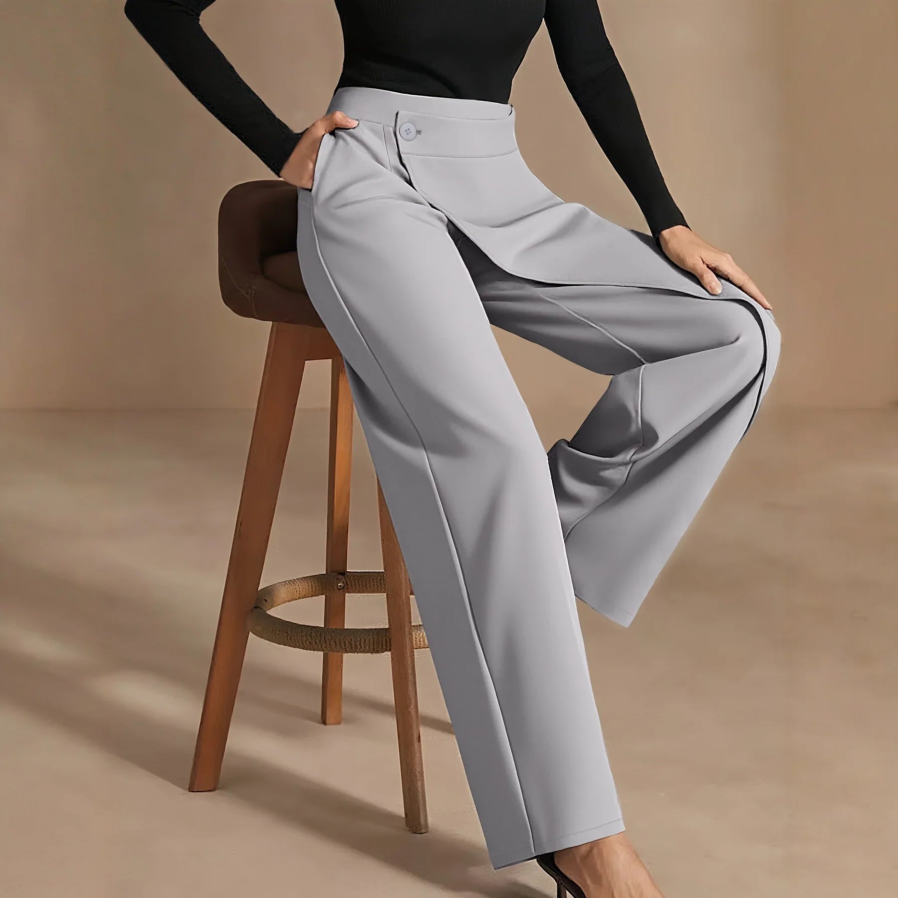 Asymmetrical Draping Suit-style High-waisted Slimming Casual Pants - Gizmo Galaxy