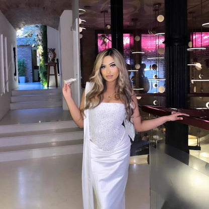 Hot Drill Temperament Spicy Girl Strappy Sexy Bustier Tight Top Long Satin Skirt - Gizmo Galaxy