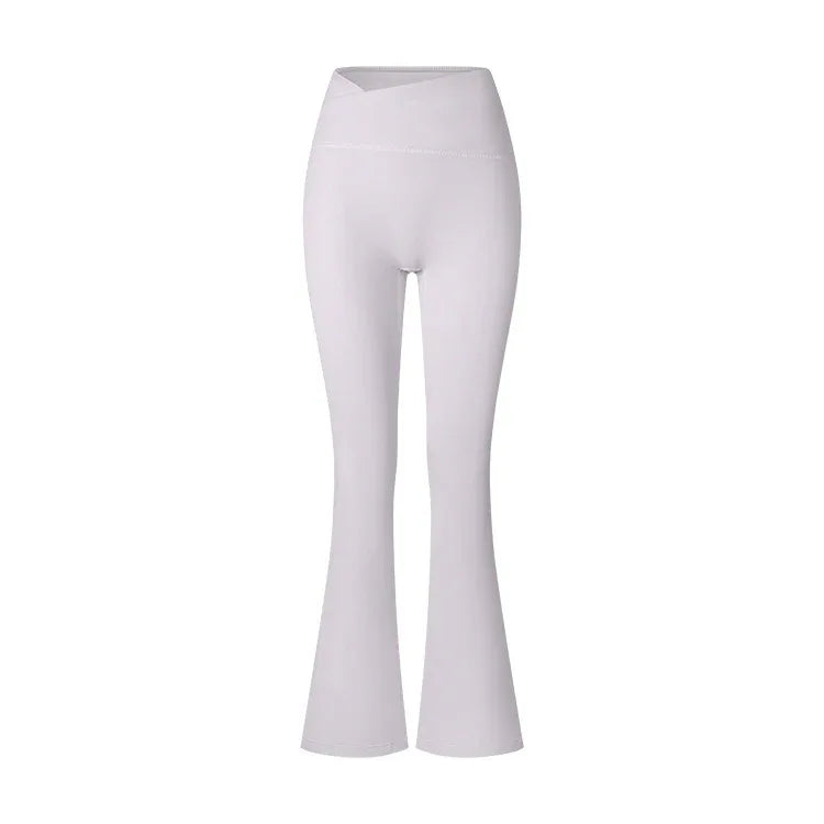 Women's Brushed Texture High Waist Cross Shaping Yoga Pants - Gizmo Galaxy