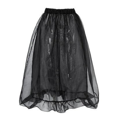 Black Sexy See-through Mesh High Waist Skirt - Gizmo Galaxy